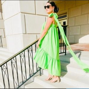 Christopher John Rogers Green High-Low Dress